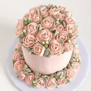 Rose Garden Wedding Cake  