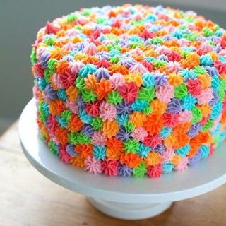Multicoloured Drop Flower Cake