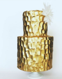 Gold Chisel Wedding Cake