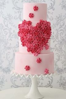 Ruffle Heart Wedding Cake