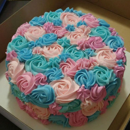 Rosette Gender Reveal Cake