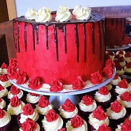 Red Drip Cake