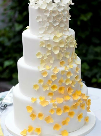 Yellow Ombre Flower Cake