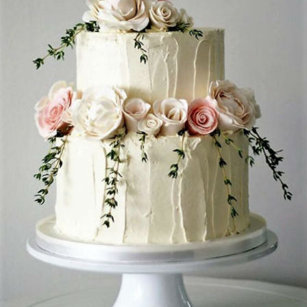 Rustic Ridged Floral Cake 